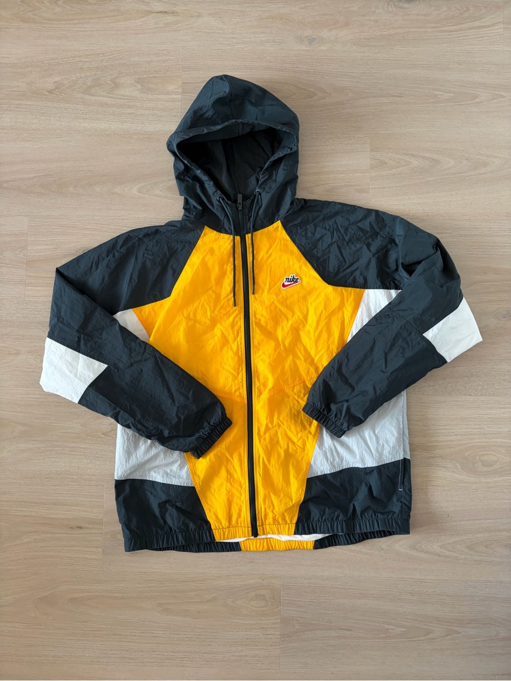 Nike Men’s Colorblock Hooded Windbreaker - Yellow / Black / White